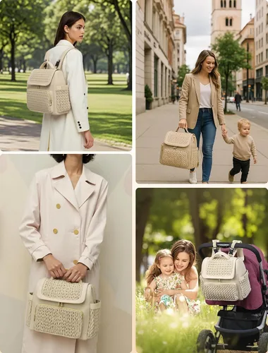 Vista 2 de Awanhe Mochila para pañales, bolsa de bebé con cambiador, bolsa de pañales impermeable de viaje, artículos esenciales para recién nacidos, regalos