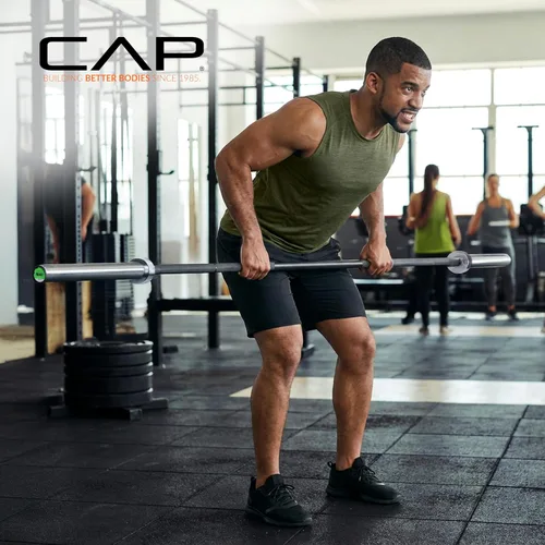 Vista 5 de Cap Barbell Barra olímpica Pro Series de 7 pies Opciones de barra olímpica y de potencia