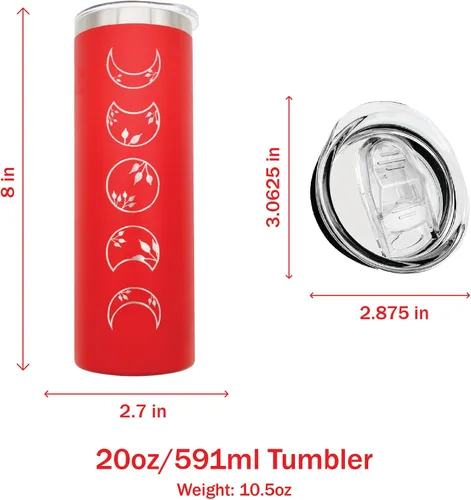 Vista 3 de AVITO Regalo lunar personalizado, grabado con láser, aislado al vacío, vaso de 20 onzas con tapa y pajita, vaso de fase lunar, taza de fases