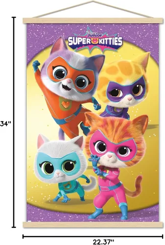 Vista 7 de Trends International Disney Junior Super Kitties - Póster de pared de grupo, 22.37 x 34.00 pulgadas, paquete de impresión premium y colgador