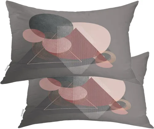 Vista 62 de Abstract Geometric Forms Throw Pillow Covers, Aesthetic Modern Art Cushion Cases Digital Blended Hidden Zipperl Decorative Pillow Covers Square
