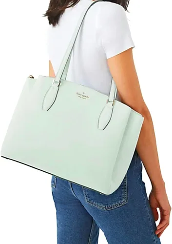 Vista 2 de KATE SPADE MONET - Bolsa grande de cuero azul cristal, Azul (Crystal Blue), L