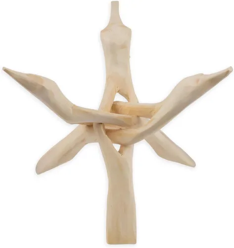 Vista 8 de Wish Well Soporte de trípode de madera de 2 piezas, soporte de decoración de habitación tallado a mano de 4 y 6 pulgadas, ideal para conchas de 4