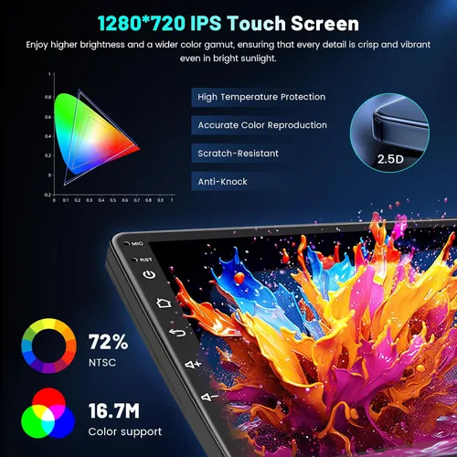 Vista 3 de 4+64G 9 '' Android 15 Estéreo del coche para Honda Civic 2006-2011 IPS Touchscreen Radio Wireless CarPlay Android Auto 5G WiFi Bluetooth Plug and