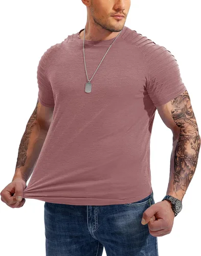 Vista 2 de Pinkbomb Camisetas musculosas para hombre, camiseta de manga corta, atlética, entrenamiento, gimnasio, ajustadas, para hombre