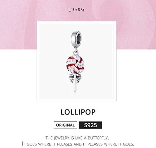 Vista 2 de Abalorio de caramelo para pulseras de plata de ley 925 original para cumpleaños, día de la madre, Navidad, para pulseras de Pandora o collar