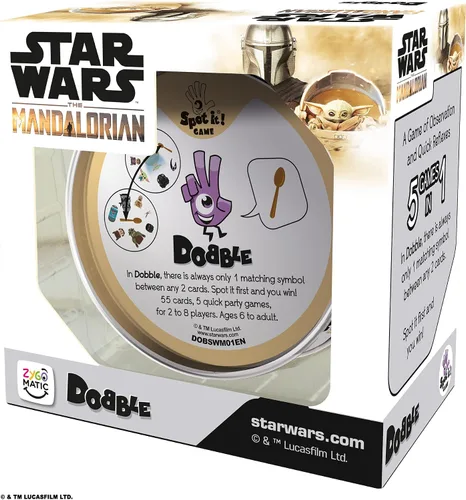 Vista 6 de Asmodee Dobble Star Wars Mandalorian Juego de cartas A partir de 6 años 2-8 jugadores 15 minutos de tiempo de juego