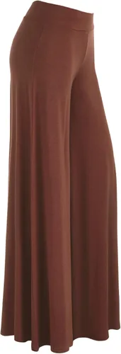 Vista 122 de Made By Johnny Pantalones palazzo elásticos de pierna ancha para mujer, lisos, casuales, cómodos