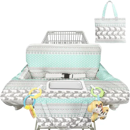 Vista 7 de Funda para carrito de compras para bebé 2 en 1 Funda para silla alta con arnés de seguridad Multifuncional Patrón de manchas blancas Cubiertas