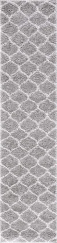 Vista 37 de SAFAVIEH Tahoe Shag Collection - Alfombra para pasillo, 2 x 9 pies, color beige y blanco, diseño de enrejado, no desprende pelusa y de fácil