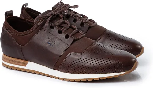 Vista 6 de VELEZ Zapatillas de cuero para hombre - Zapatos de vestir casuales de negocios - Tenis de moda con cordones