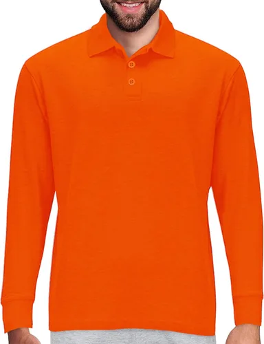 Vista 10 de Camisa estilo Polo de manga larga Premium Wear para hombre, camisa de golf de mezcla de algodón con cuello, solapa de 3 botones, resistente a