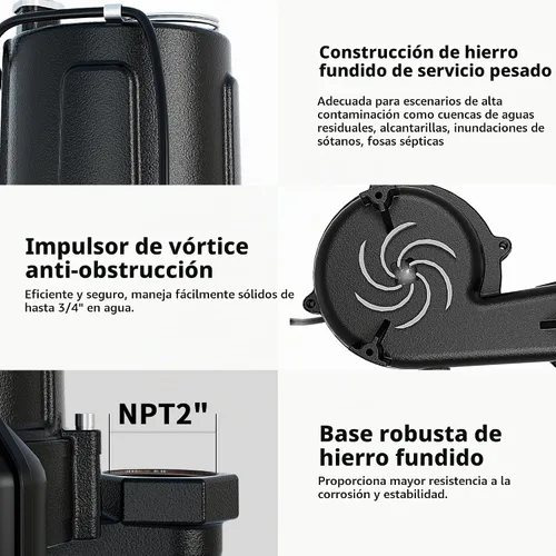 Vista 13 de LANCHEZ Bomba sumergible de aguas residuales/efluentes de la bomba de Negro