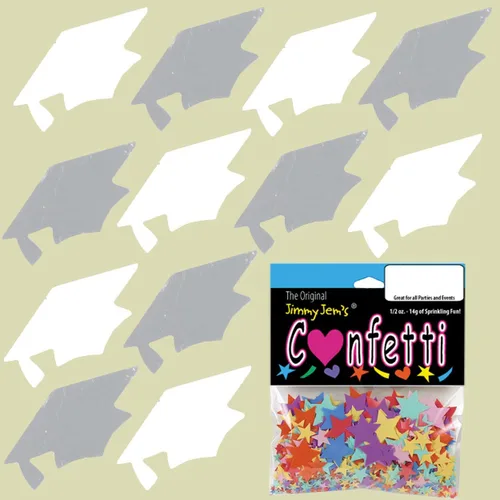 Vista 178 de Confetti Grad Cap Negro, Azul Marino Combo - 2 bolsas de media onza (1 oz)