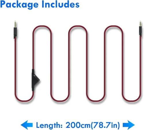 Vista 8 de Mcbazel 2M - Cable de repuesto para auriculares de 6.5 pies con control de volumen para Astro A10A30A40, cable de auriculares para PS5PS4Xbox Series
