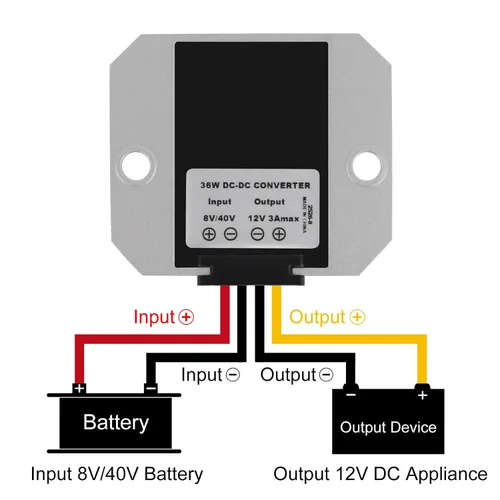 Vista 2 de Convertidor de voltaje DC 8V-40V a 12V 3A Regulador reductor de voltaje, convertidor reductor de voltaje, fuente de alimentación CC regulada