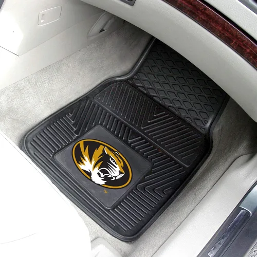 Vista 2 de FANMATS 10717 Missouri Tigers - Juego de 2 alfombrillas de vinilo resistentes para automóvil, alfombrillas de primera fila, protección para todo