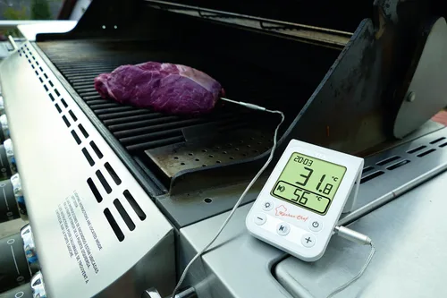 Vista 4 de TFA -Dostmann Kitchen Chef - Termómetro para barbacoa con luz de fondo, plástico, blanco, 2.5 x 0.8 x 3.9 in