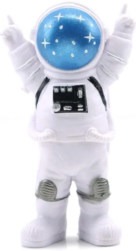 Vista 4 de 3 adornos de escritorio de astronauta de resina, figura de astronauta, decoración de tarta, adorno de mesa para decoración de regalo de fiesta