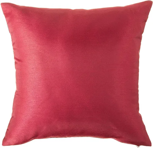 Vista 2 de Violet Linen Funda de almohada decorativa con diseño de bloques de espiga abstracta de princesa, jacquard de poliéster, borgoña, 18 x 18 pulgadas