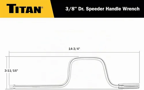 Vista 3 de Titan 68103 - Manija de velocidad de 3/8 pulgadas, negra