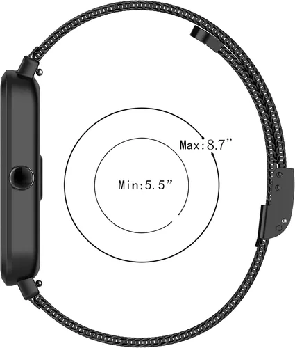 Vista 2 de Correa de malla metálica de acero inoxidable compatible con Fitpolo GTX12/ENOMIR GTX12/Tensky GTX12 Correa de reloj para mujeres y hombres, correa
