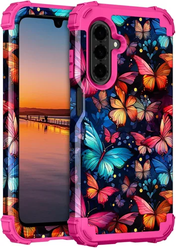 Vista 26 de Hocase Funda para Galaxy A37 5G, protección resistente a prueba de golpes, parachoques de goma de silicona suave+funda protectora híbrida