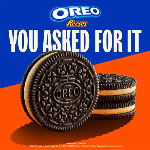 Vista 5 de OREO REESE'S Galletas sándwich de chocolate con crema de maní, 12.35 onzas (paquete de 2)