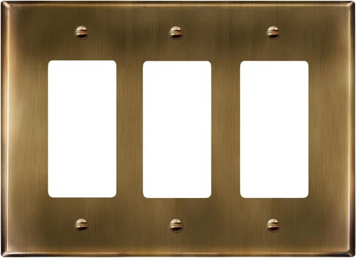 Vista 10 de LIDER Placa decorativa de pared de metal para interruptor o receptáculo, cubierta de salida de acero inoxidable, resistente a la corrosión