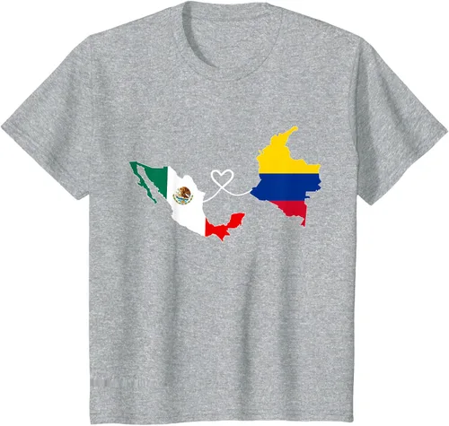 Vista 49 de Camiseta Half Colombian Half Mexican Flag Map DNA Mexico Colombia