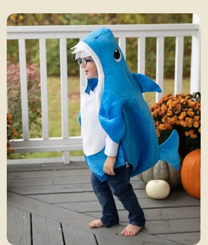 Vista 5 de Plustrong Disfraz de tiburón para niños, disfraz de Halloween para niños pequeños y niñas, Shark Daddy