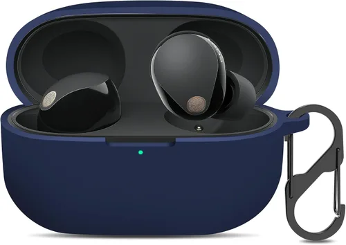 Vista 15 de Funda compatible con Sony WF-1000XM5, funda protectora de silicona para auriculares inalámbricos Sony XM5, LED frontal visible (negro)
