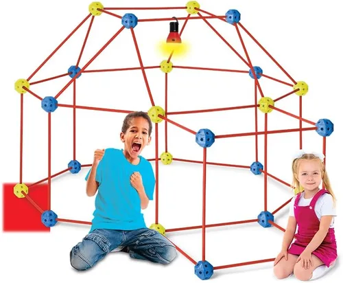 Vista 2 de Kit de construcción de fortalezas para niños 90 piezas de juguete educativo de aprendizaje y juguete creativo de fuerte para 5 años en adelante