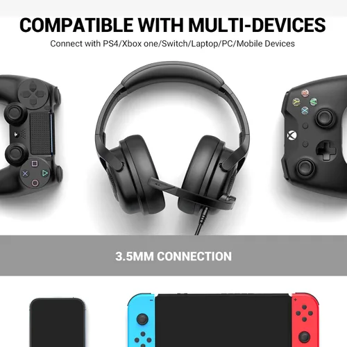 Vista 8 de EKSA Auriculares con micrófono para PC, auriculares de computadora con micrófono con cancelación de ruido, cómodos durante todo el día, sonido