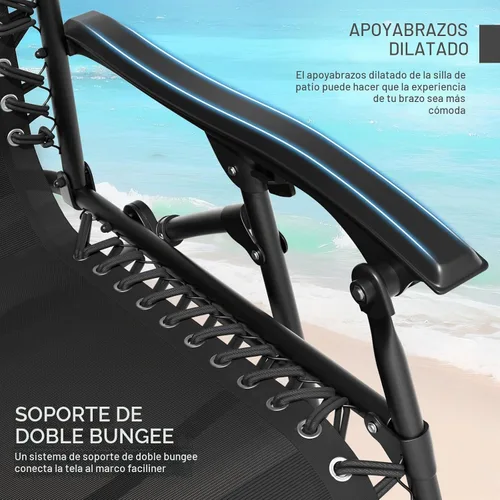 Vista 9 de Magshion Zero Gravity - Silla de camping reclinable, color negro