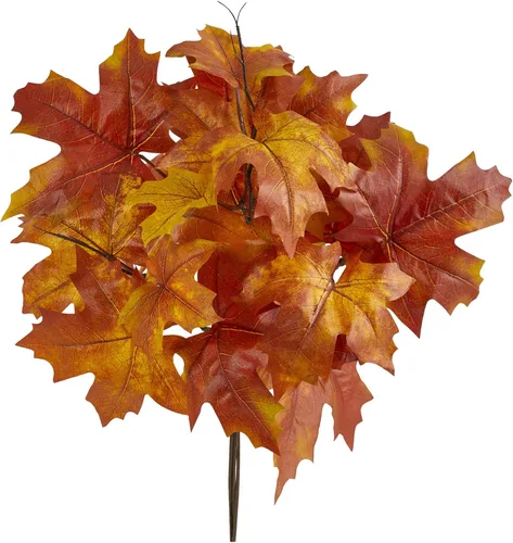 Vista 4 de Nearly Natural Flor artificial de hoja de arce de otoño de 18 pulgadas (juego de 2)
