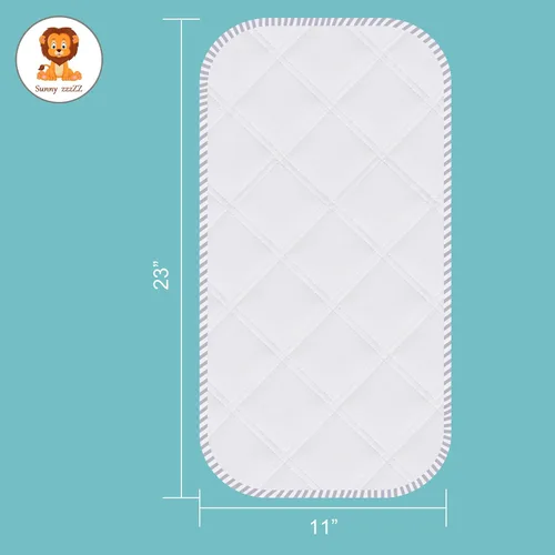 Vista 2 de Sunny zzzZZ Paquete de 6 Forros Impermeables para Cambiador de Bebé - Acolchados Más Gruesos Ultra Suaves Forros para Cubierta de Mesa de Cambio