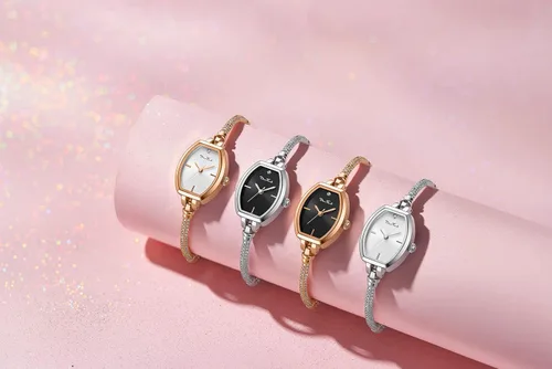 Vista 7 de Reloj de pulsera pequeña para mujer, reloj analógico de vestir de diamantes impermeable