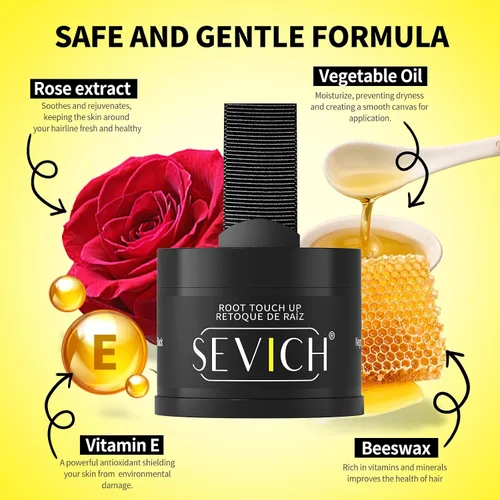 Vista 3 de SEVICH Polvo magnético recargable para retoque de raíces del cabello, impermeable, cobertura de canas y corrector de línea capilar con doble