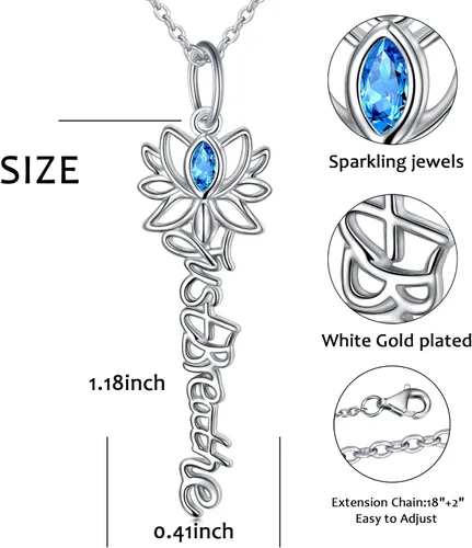 Vista 6 de Collar con colgante de plata esterlina S925 para enfermeramédicopolicíaprofesoryogas para mujer, regalo de joyería de graduación para el día