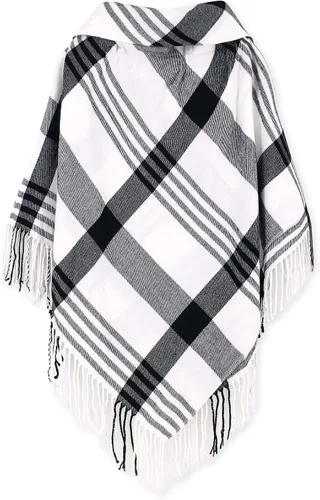 Vista 108 de Moss Rose Chal de viaje para mujer, capa tipo poncho de frente abierto para otoño e invierno