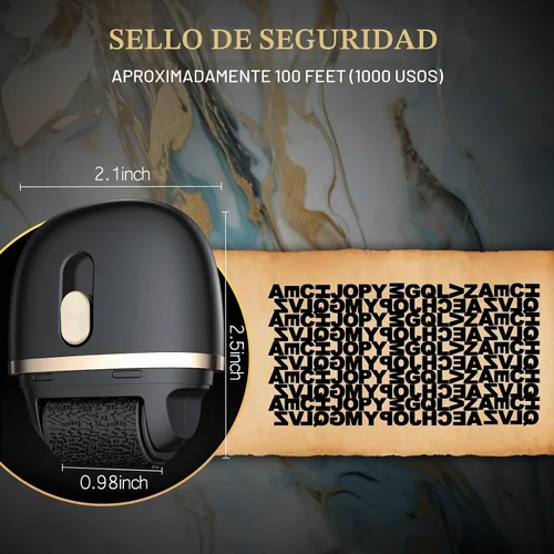 Vista 3 de Sello de rodillo de protección contra robo de identidad recargable, negro
