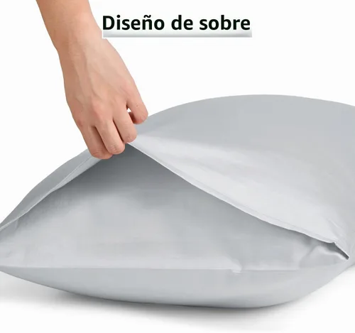 Vista 5 de Warmstar Juego de 2 fundas de almohada de algodón de tamaño estándar, fundas de almohada de 600 hilos de 20 x 26 pulgadas, fundas de almohada de Gris