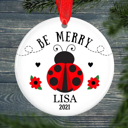 Vista 14 de Adorno para árbol de Navidad de mariposa, regalo personalizado