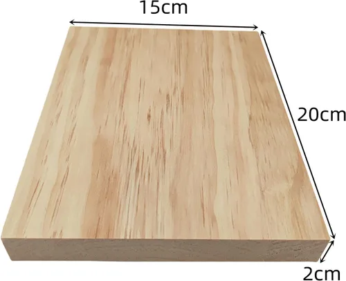 Vista 3 de 4 tableros rectangulares de madera sin terminar para manualidades, bloques de madera de corte en blanco de 8 x 6 x 0.8 pulgadas para tallar madera