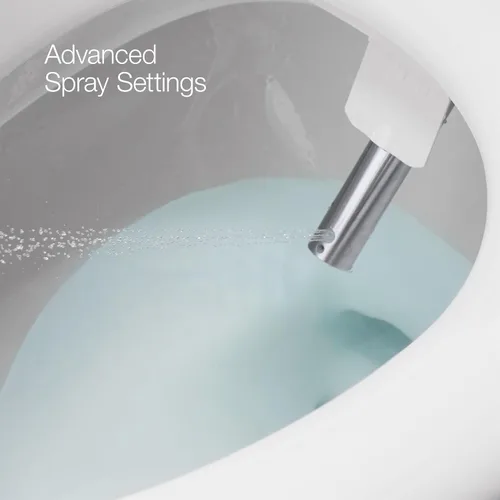 Vista 8 de Kohler PureWash E820 - Asiento de inodoro alargado con calefacción, blanco con control remoto, tapa de cierre silencioso, desodorización automática