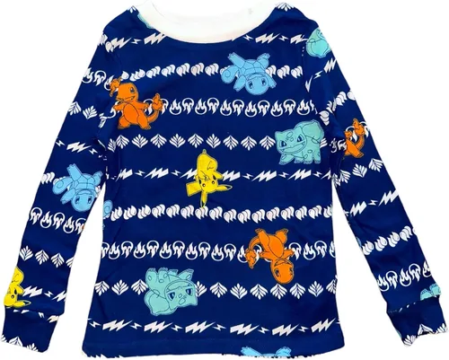 Vista 5 de Pokemon Conjunto de pijama de manga larga 100% algodón de 4 piezas para niños pequeños