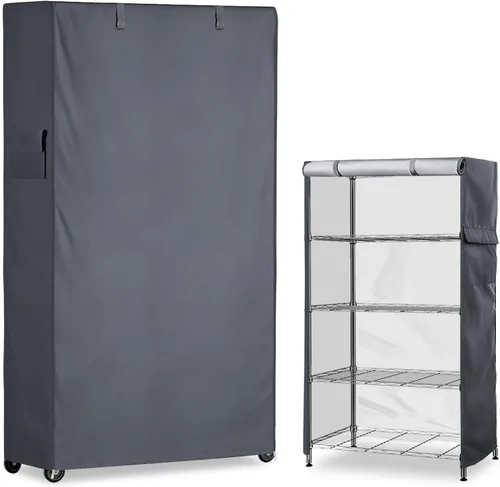 Vista 10 de Cubierta de Estante de Almacenamiento, Para Exteriores Extra Resistente 600D 30''An x 14''Pr x 62''Al, Cubiertas de Estante Impermeables y a Prueba