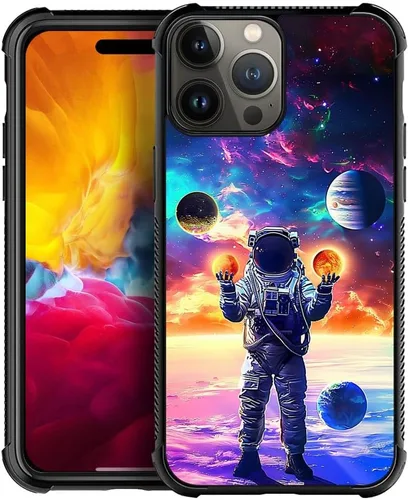 Vista 39 de CARLOCA Funda compatible con iPhone 15, increíble patrón de luz espacial nebulosa para niñas y niños, ultra protección, a prueba de golpes