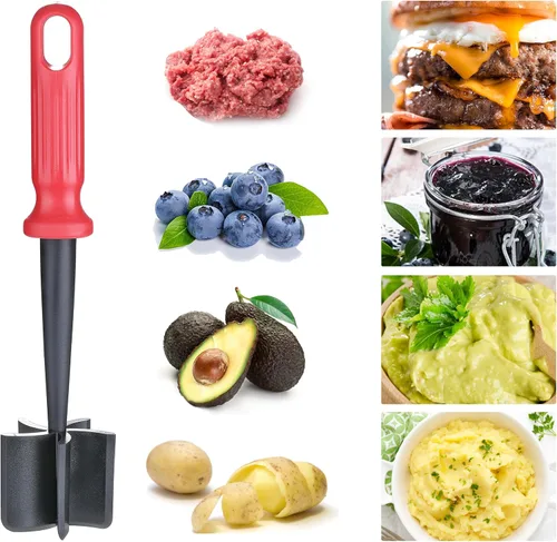Vista 4 de MONGSEW Picador de carne, triturador y triturador resistente al calor para carne y hamburguesa, triturador de carne molida, espátula de carne